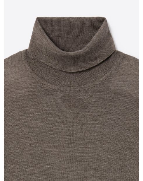 Pull à col roulé 100% Laine mérinos marronnier