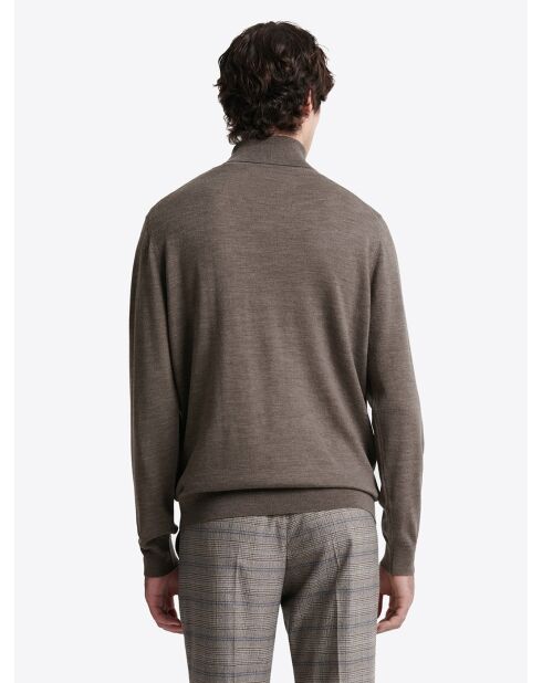 Pull à col roulé 100% Laine mérinos marronnier