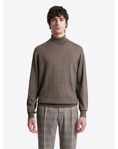 Pull à col roulé 100% Laine mérinos marronnier