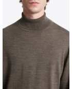 Pull à col roulé 100% Laine mérinos marronnier