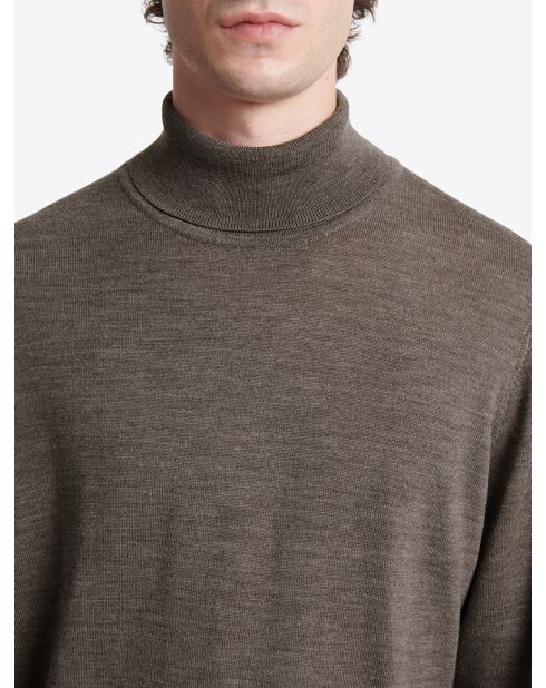 Pull à col roulé 100% Laine mérinos marronnier