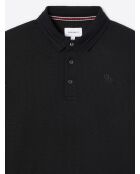 Polo manches longues en jacquard noir