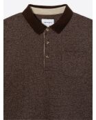 Polo manches longues chiné marron 3