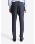 Pantalon de costume taille élastique bleu