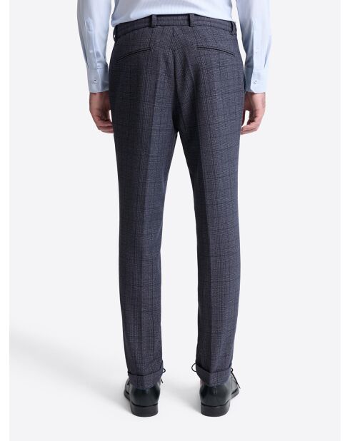 Pantalon de costume taille élastique bleu