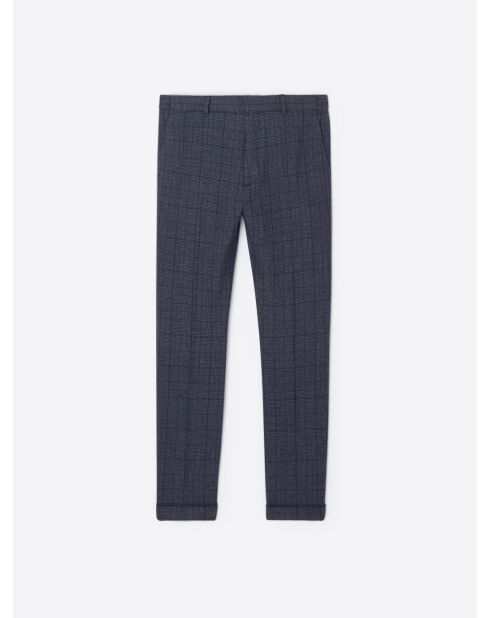 Pantalon de costume taille élastique bleu