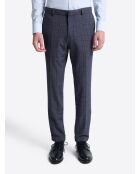 Pantalon de costume taille élastique bleu