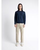 Pull col rond 100% Coton bleu capitaine