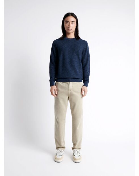 Pull col rond 100% Coton bleu capitaine