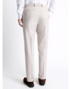 Pantalon bistretch taille élastiquée grège