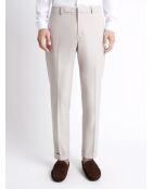 Pantalon bistretch taille élastiquée grège