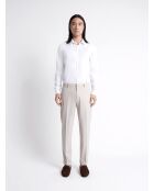 Pantalon bistretch taille élastiquée grège