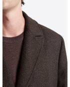 Pardessus fantaisie en laine mélangée chocolat