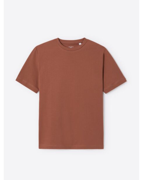 T-shirt col rond regular en Coton orange brulé