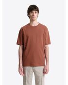 T-shirt col rond regular en Coton orange brulé