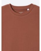 T-shirt col rond regular en Coton orange brulé