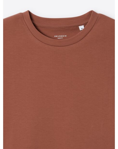 T-shirt col rond regular en Coton orange brulé