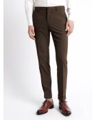 Pantalon de costume en matière recyclée marron café