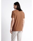 Polo manches courtes à relief en Coton caramel 3