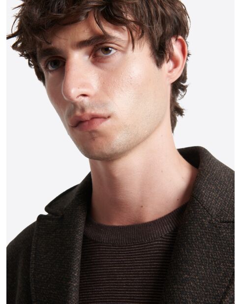 Pull à col derby 100% Viscose certifiée chocolat