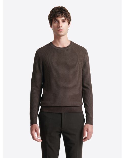 Pull à col derby 100% Viscose certifiée chocolat