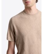 T-shirt maille structurée beige gris