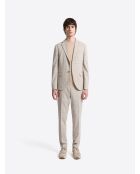 T-shirt maille structurée beige gris