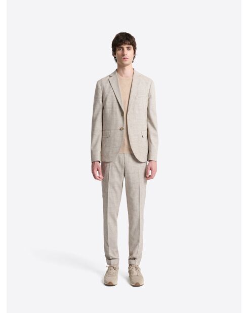 T-shirt maille structurée beige gris