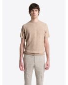 T-shirt maille structurée beige gris