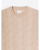 T-shirt maille structurée beige gris