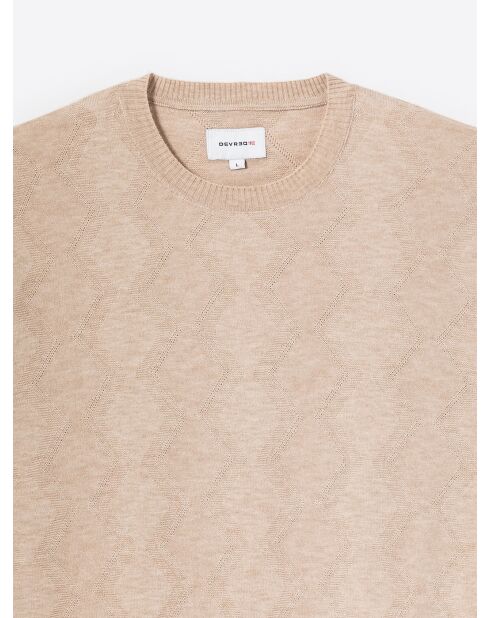 T-shirt maille structurée beige gris