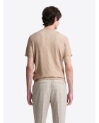 T-shirt maille structurée beige gris