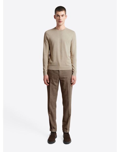 Pull à col rond écru 2