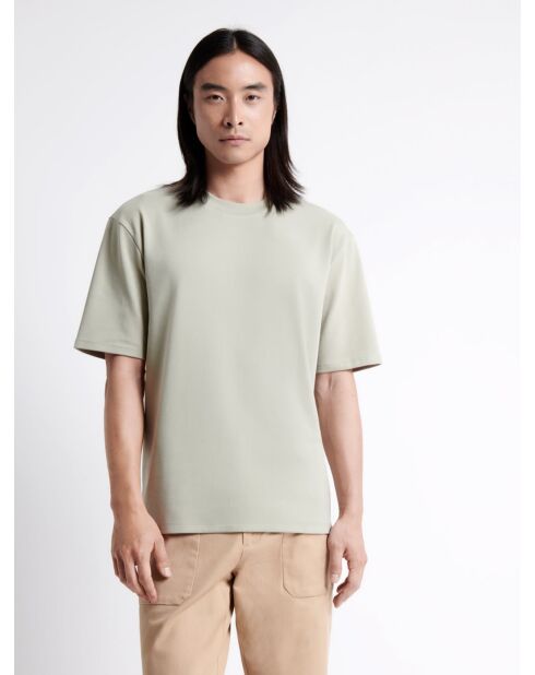 T-shirt col rond regular vert lichen