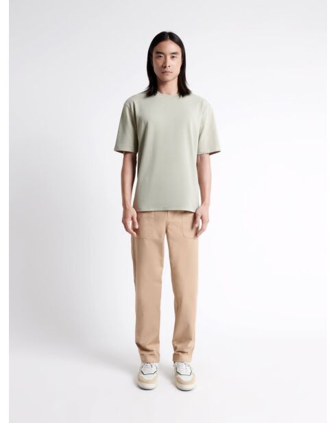 T-shirt col rond regular vert lichen