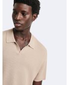 Polo maille col ouvert en Coton bio ficelle