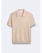 Polo maille col ouvert en Coton bio ficelle