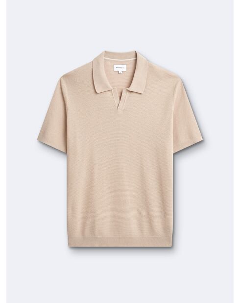 Polo maille col ouvert en Coton bio ficelle