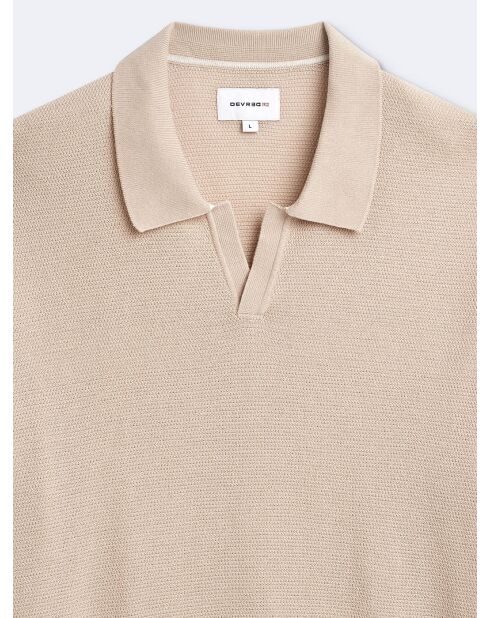 Polo maille col ouvert en Coton bio ficelle