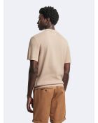 Polo maille col ouvert en Coton bio ficelle