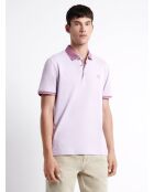 Polo manches courtes brodé 100% Coton violet