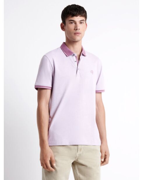 Polo manches courtes brodé 100% Coton violet