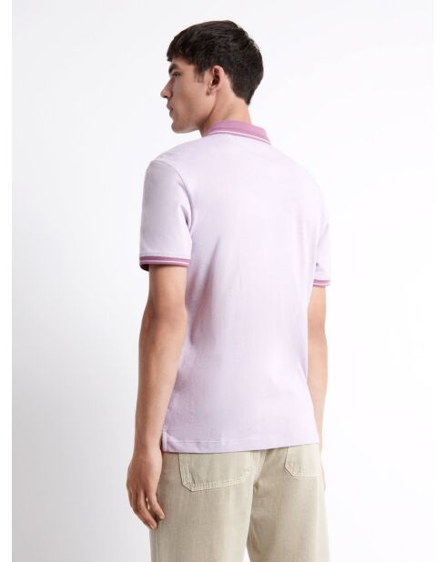 Polo manches courtes brodé 100% Coton violet