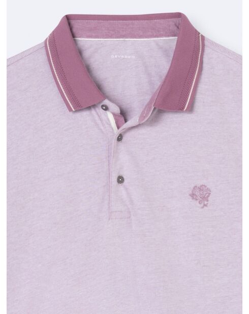 Polo manches courtes brodé 100% Coton violet