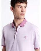 Polo manches courtes brodé 100% Coton violet