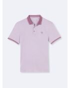 Polo manches courtes brodé 100% Coton violet