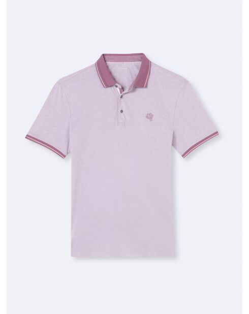 Polo manches courtes brodé 100% Coton violet