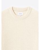 Pull col rond en Coton mélangé blanc neige