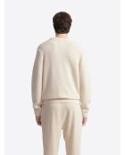 Pull col rond en Coton mélangé blanc neige