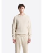 Pull col rond en Coton mélangé blanc neige